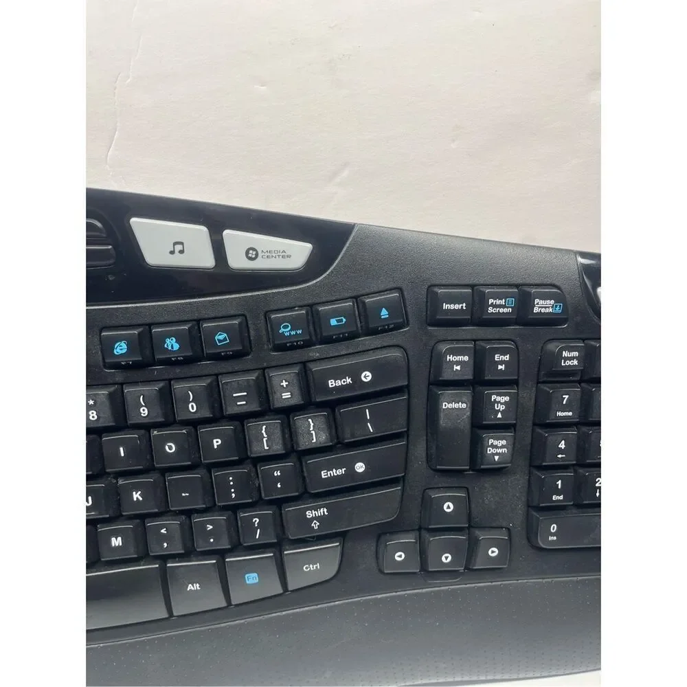 Logitech Wireless Wave K350 Keyboard - No USB Receiver Dongle Ergonomic Black